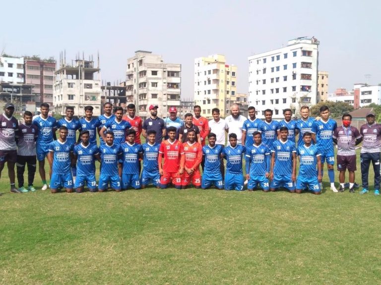 The head coach of Bangladesh national football team observed the training activities of the players of Sheikh Rasel KC